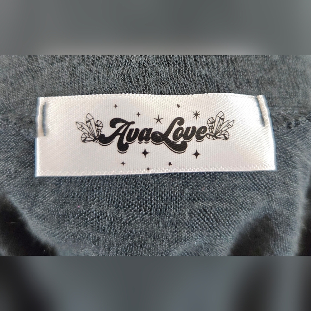 Avalove Women's Charcoal Tree Branch Cowl Neck Top Measures Medium/Large - Picture 6 of 10